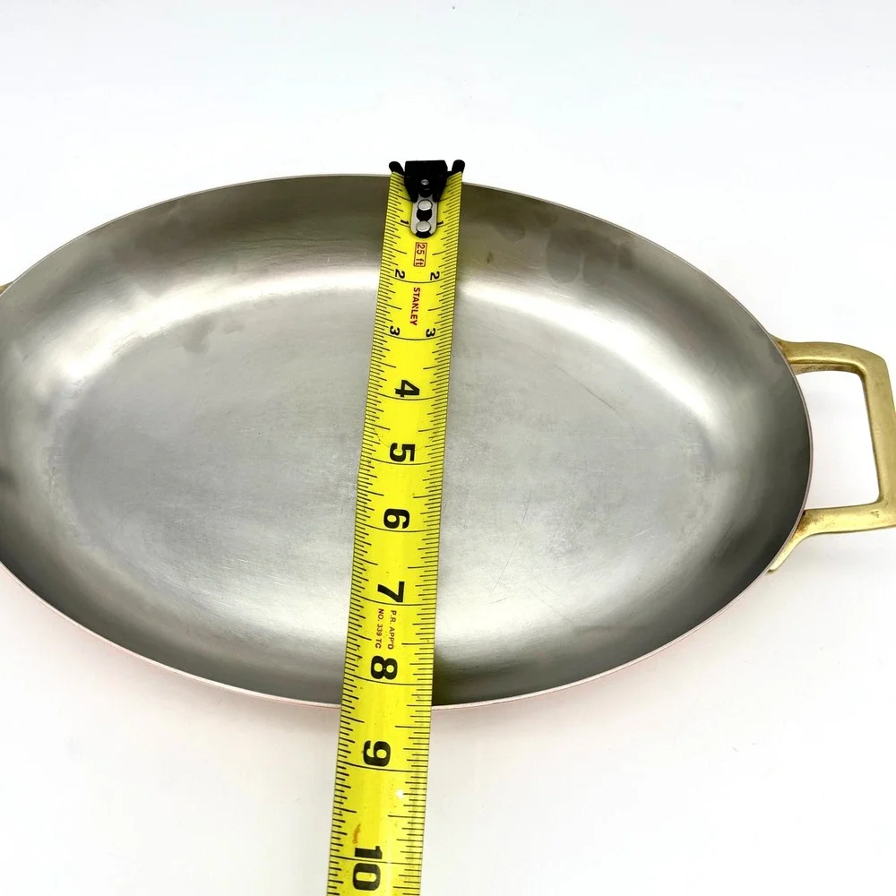 Paul Revere Home Au Gratin Pan 12 in Copper Bicentennial Gold-Tone Two Handles